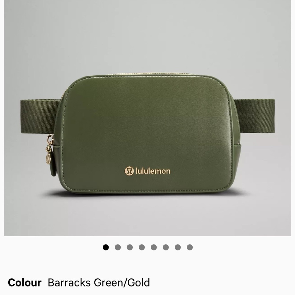 NWT Lululemon Everywhere Belt Bag 1L
Leather Alt. in Barracks Green & Gold